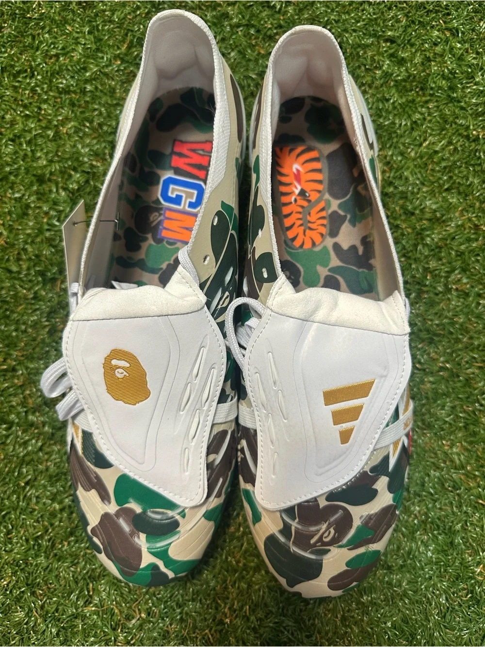 adidas BAPE Predators Elite FG Soccer Cleats - Green Camo/Gold